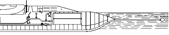 Sketch of Le Plongeur (Forward end)