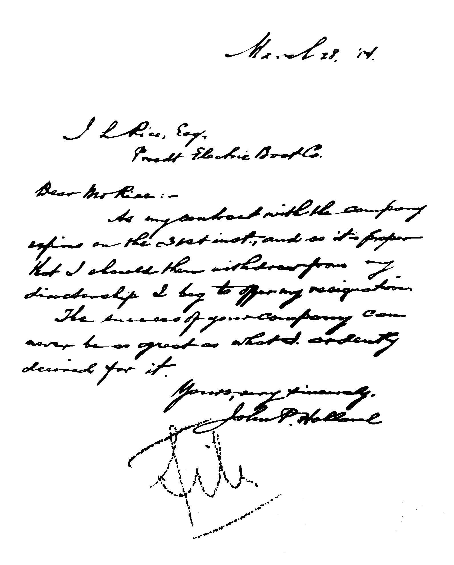 Copy of Resignation Letter
