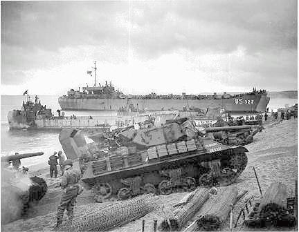 LST-325 Loading in England for D-Day
